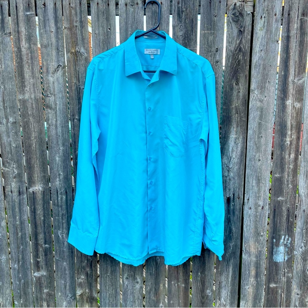 Men’s Blue Button Down Long Sleeve Shirt